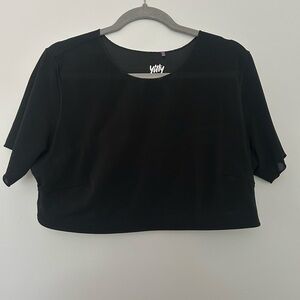 Yitty Black Mesh Me Women's Crop Top